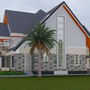 3 Bedroom Bungalow House plan With Artic– Architectural Drawings