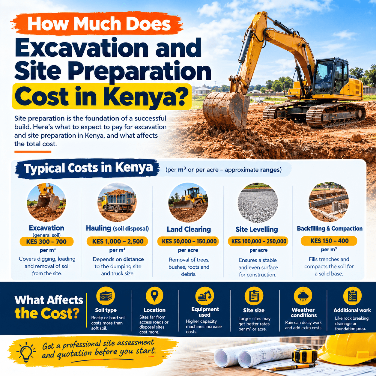 excavation and site preparation cost Kenya